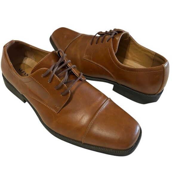 Alfani Adam Men's 12 M  Brown Lace Up Formal Oxford Dress shoes Cap Toe - Picture 3 of 11